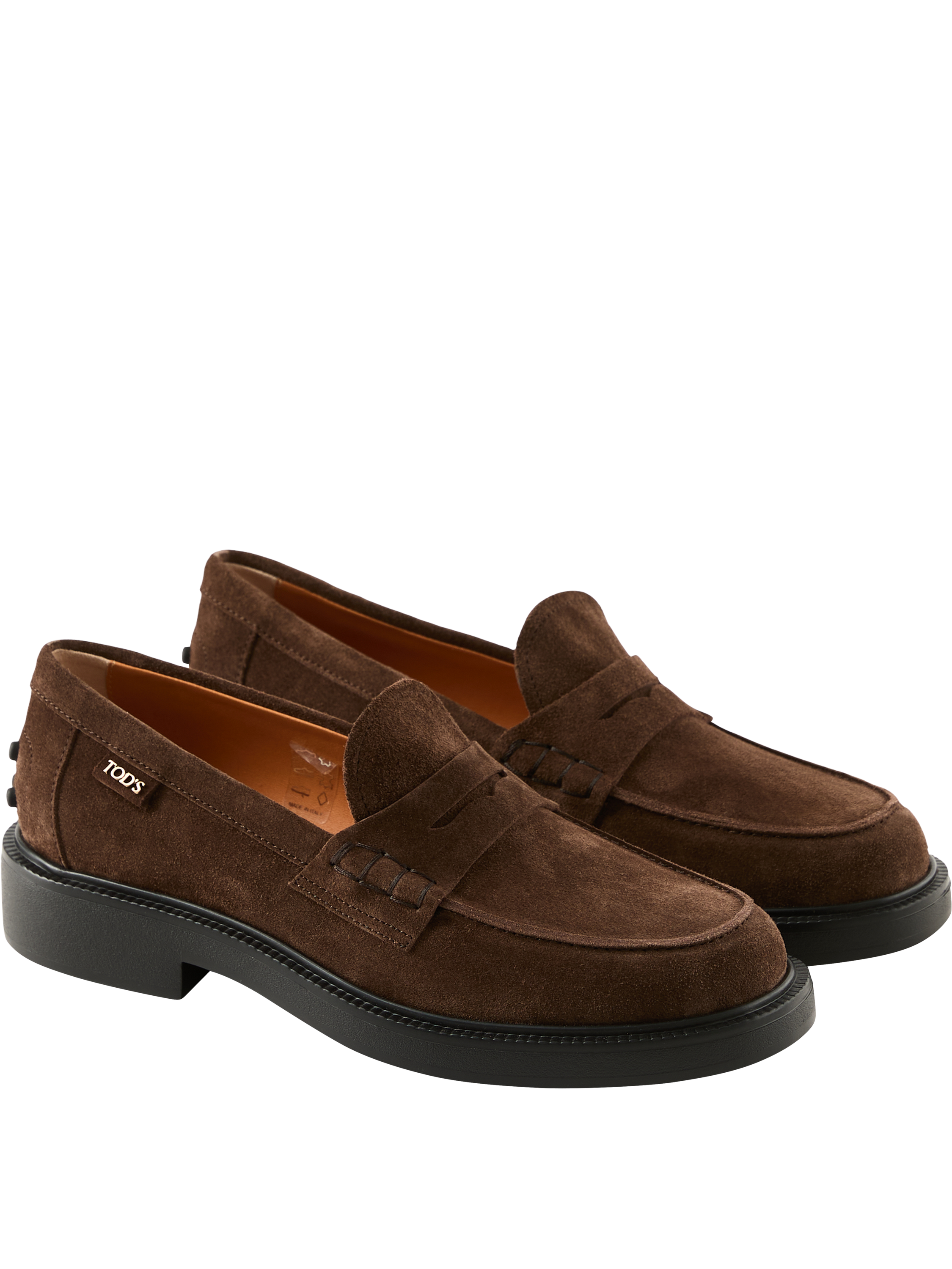 TOD'S Loafer aus Veloursleder Dunkelbraun, Rückansicht – UNGER.DE