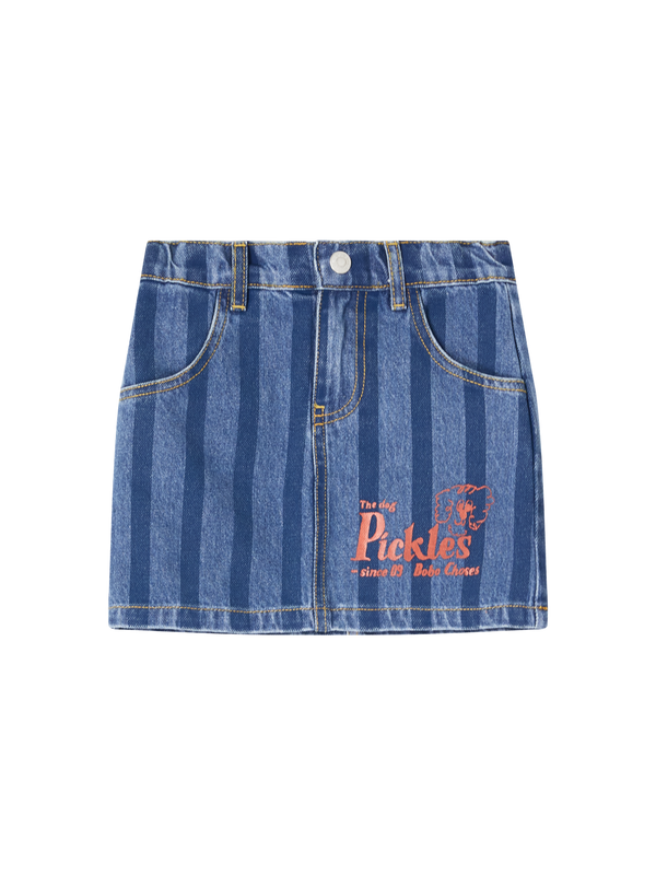 Gestreifter Jeansrock 'Pickles The Dog' Blau