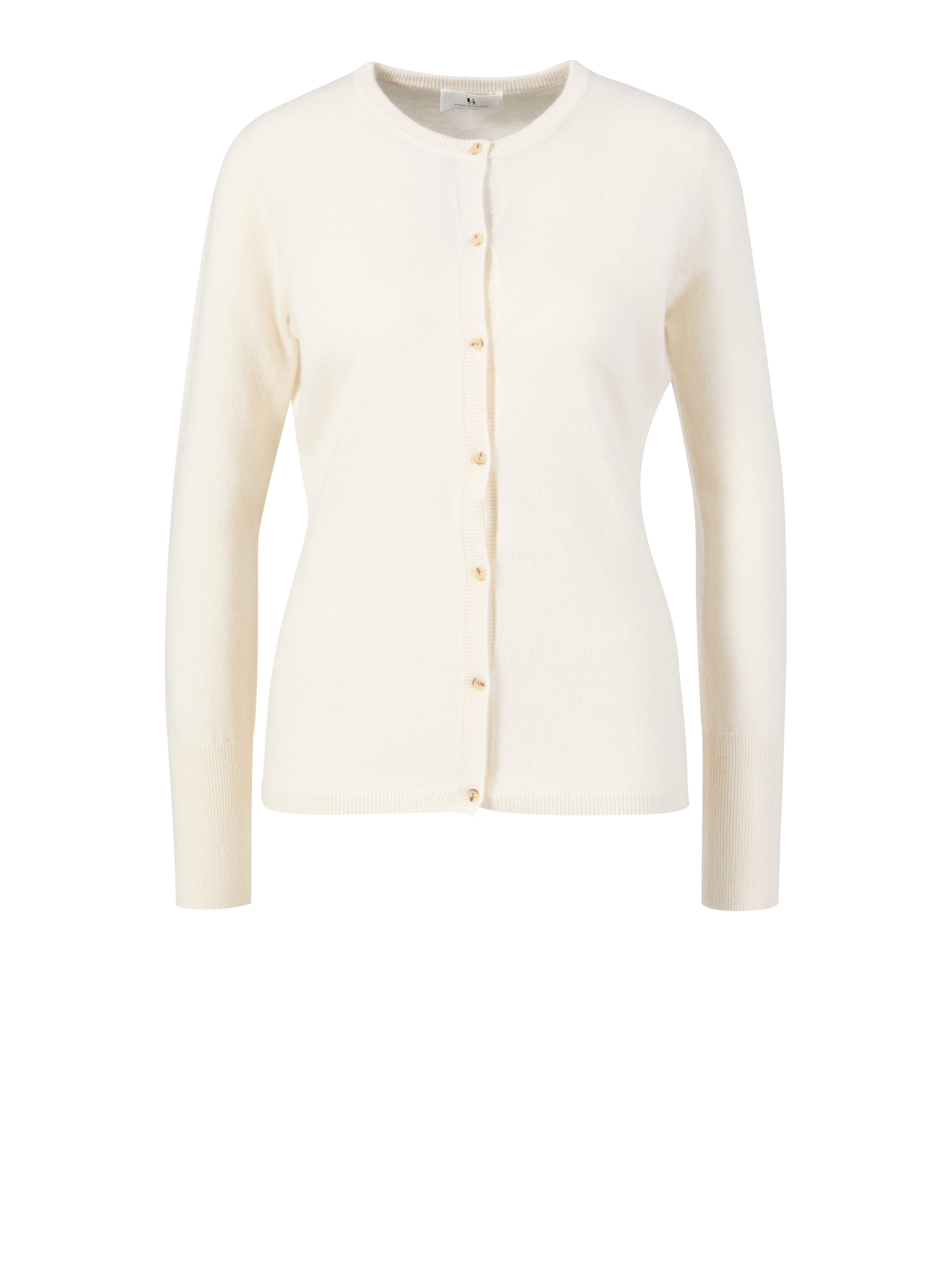 Cashmere-Strickjacke Crème