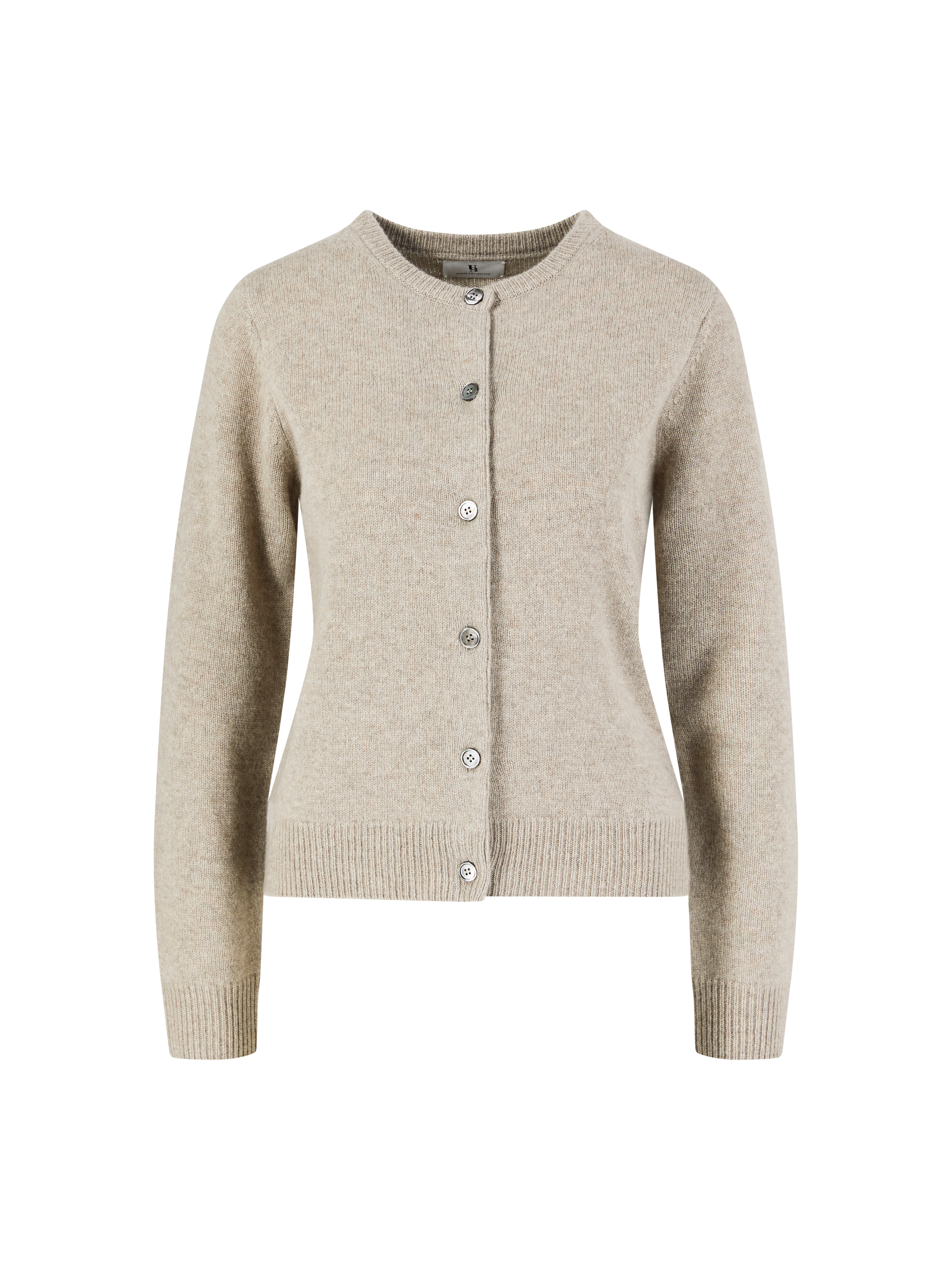 Cropped Cashmere-Strickjacke Summer Taupe