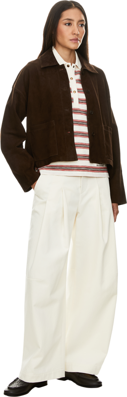 Velourslederjacke 'IMMA' Braun
