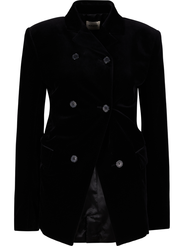'Rolo' velvet blazer in black