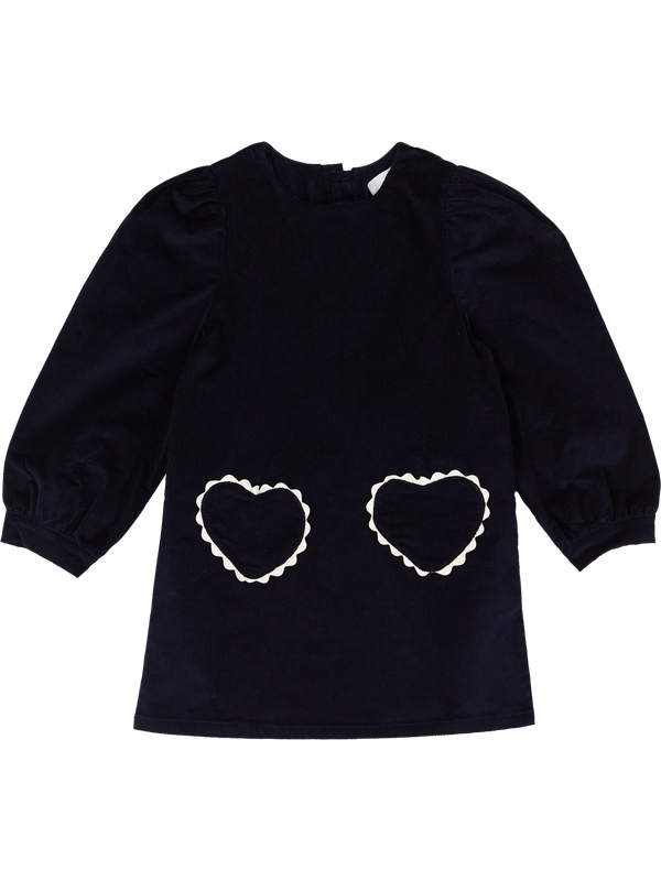 'Clotilde' dress in navy blue velvet