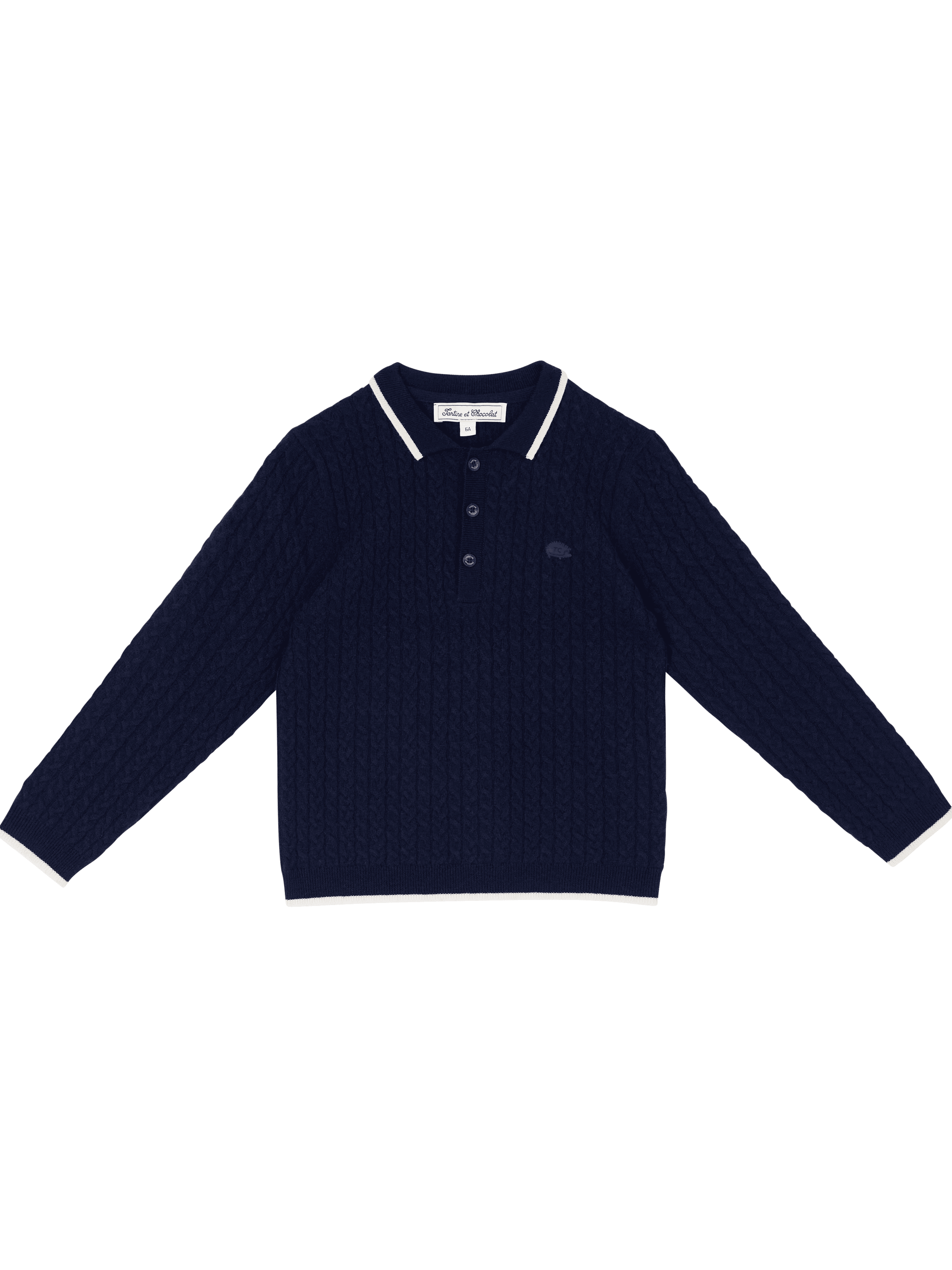 Tartine et Chocolat Wollpullover mit Zopfmuster Marineblau, Produktansicht – UNGER.DE