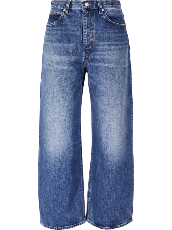Wide-Leg Jeans 'The Bow Crop' Mittelblau