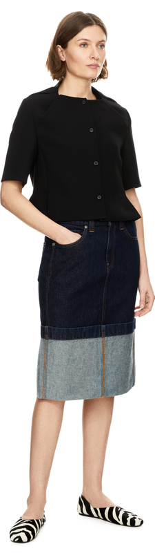 Jeansrock 'Kilian' mit Umschlagsaum Blau