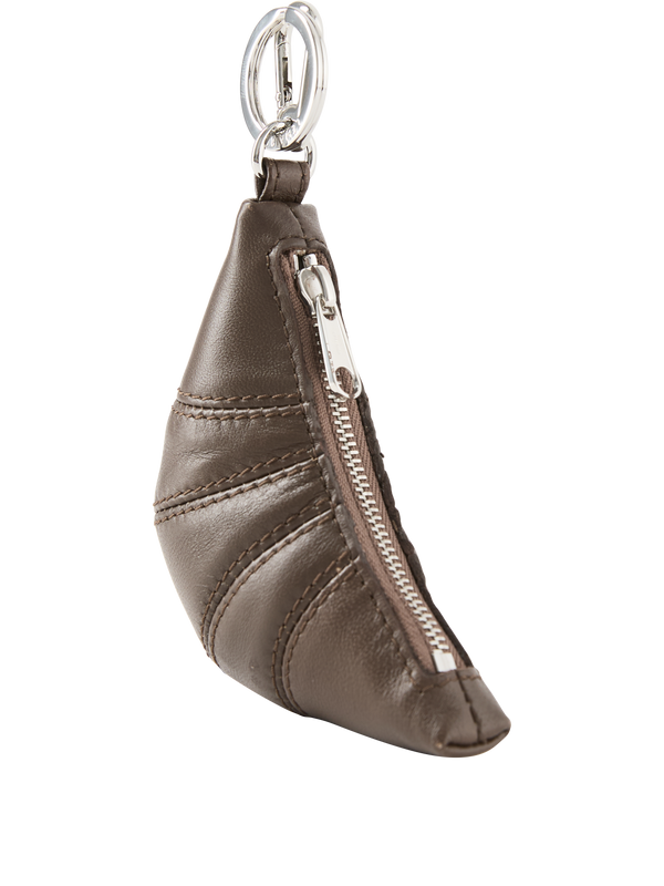 'Croissant Mini' Brown Key Ring