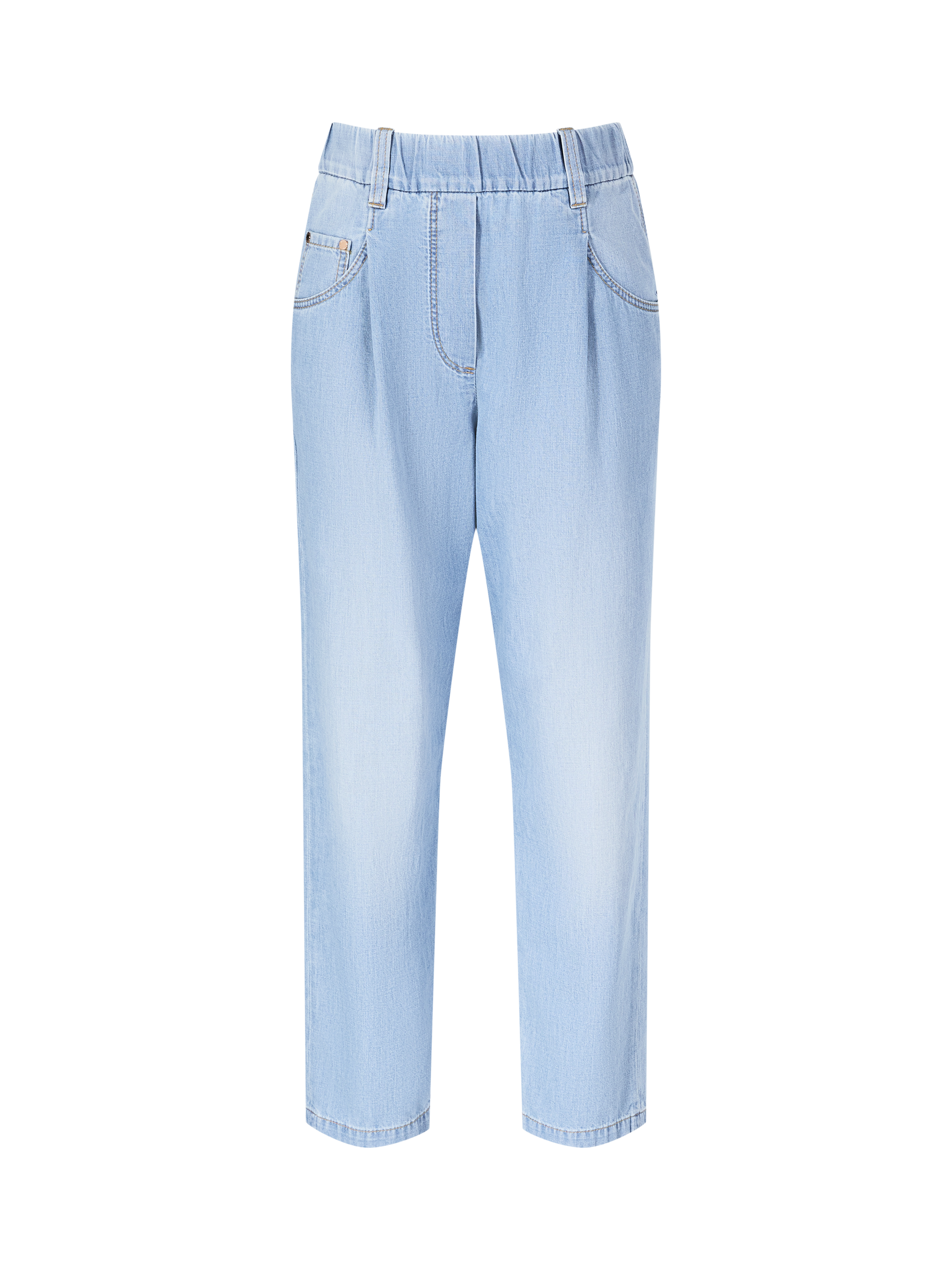 Relaxed-Fit Jeans mit Monili-Perlen Blau