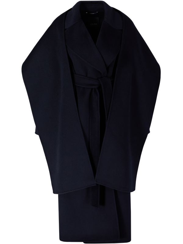 Woll-Cashmere-Mantel 'Carisma' mit Schal Marineblau