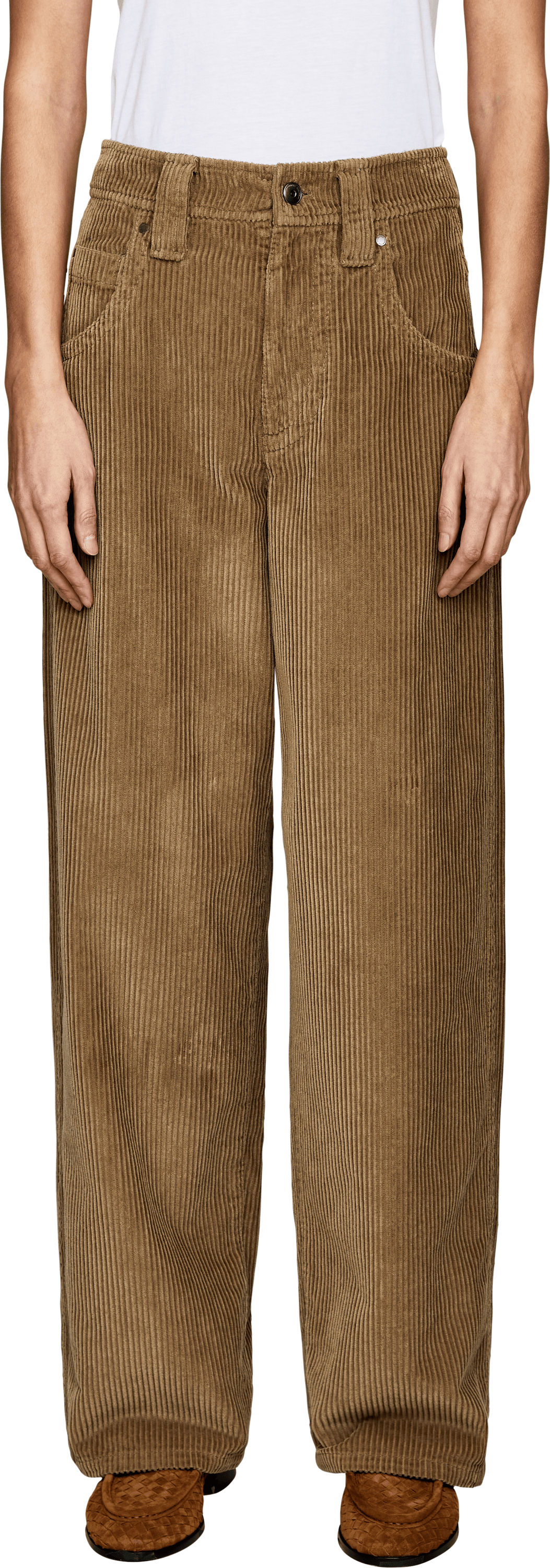 Brunello Cucinelli Cordhose mit Monili Perlen Taupe, Frontansicht – UNGER.DE