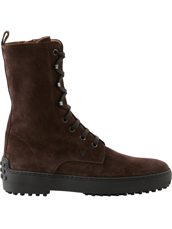 Schnürstiefeletten in Dunkelbraun