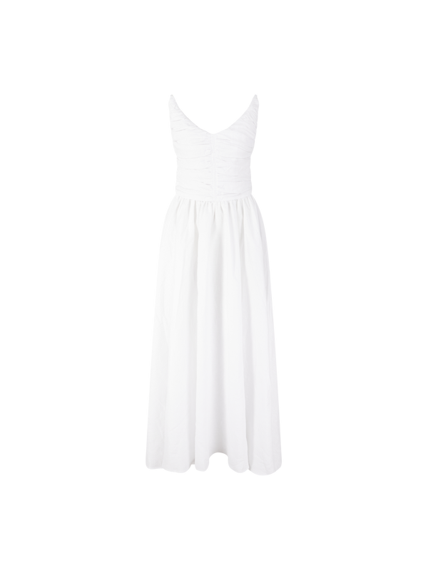 'Dalia' linen dress in white