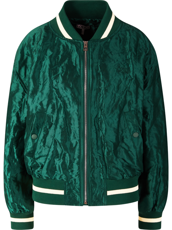 Bomberjacke mit Doppel-L Stickerei Grün
