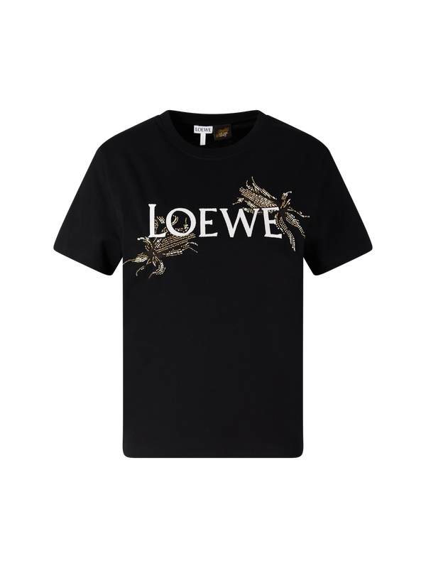 T-Shirt Paula's Ibiza mit Perlen-Stickerei Schwarz