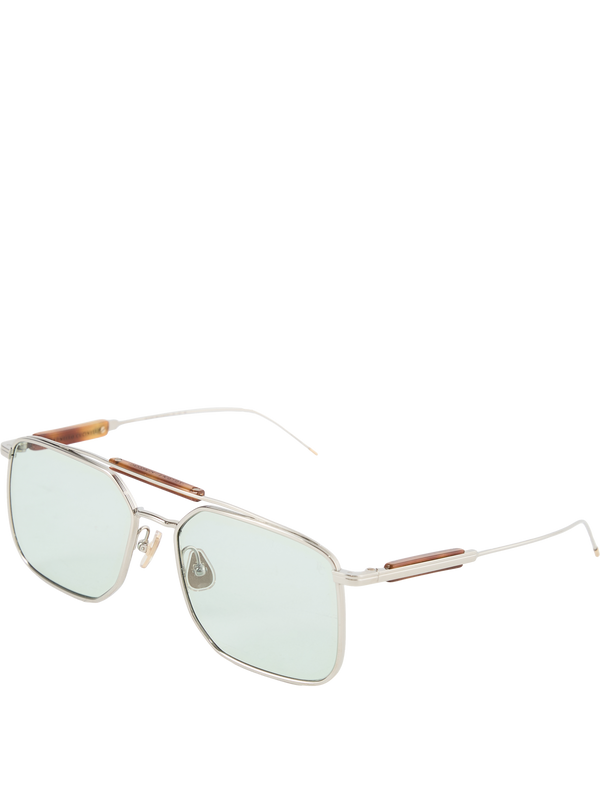 Sonnenbrille mit Doppelsteg Grün/Silber