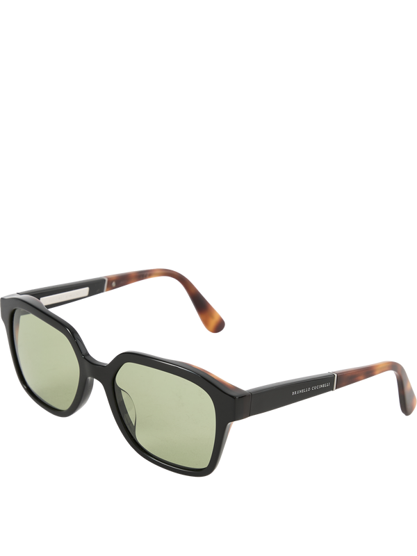 Quadratische Sonnenbrille Grün/Schwarz