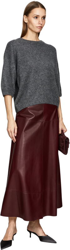 Cashmere and silk jumper with a round neckline, anthracite