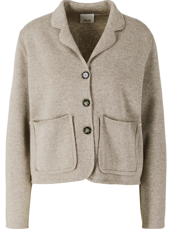 Woll-Cashmere-Strickjacke Beige