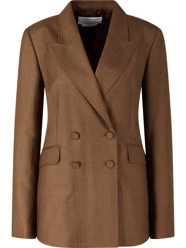 Blazer 'Angela' aus Schurwolle und Seide Braun