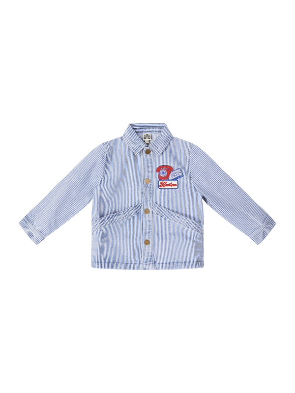 Gestreifte Jeansjacke 'Nineties' Blau