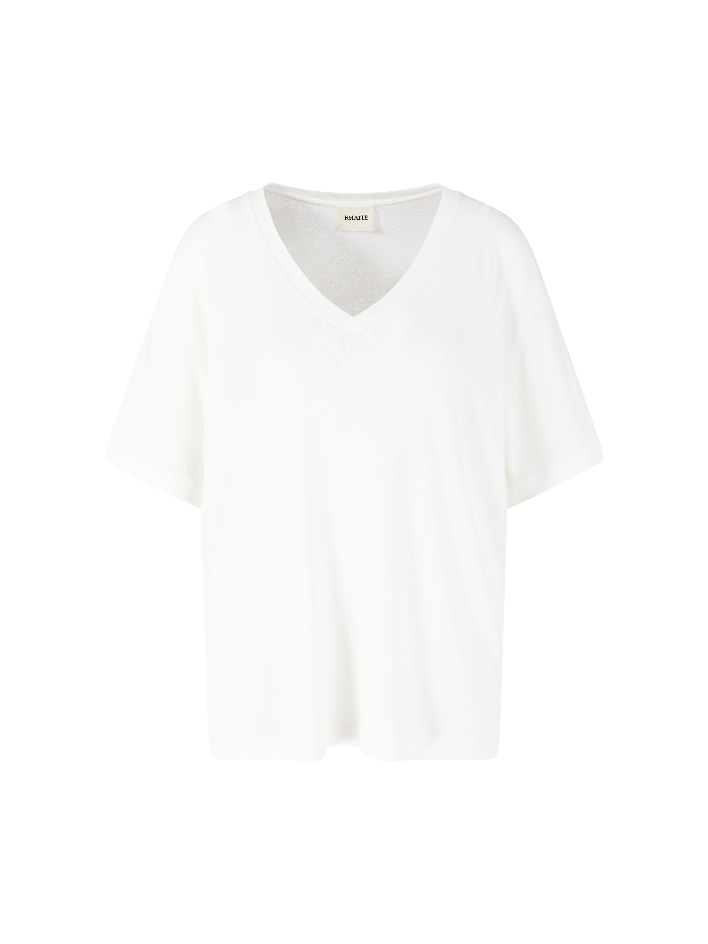 T-Shirt 'Linda' mit V-Ausschnitt Weiß