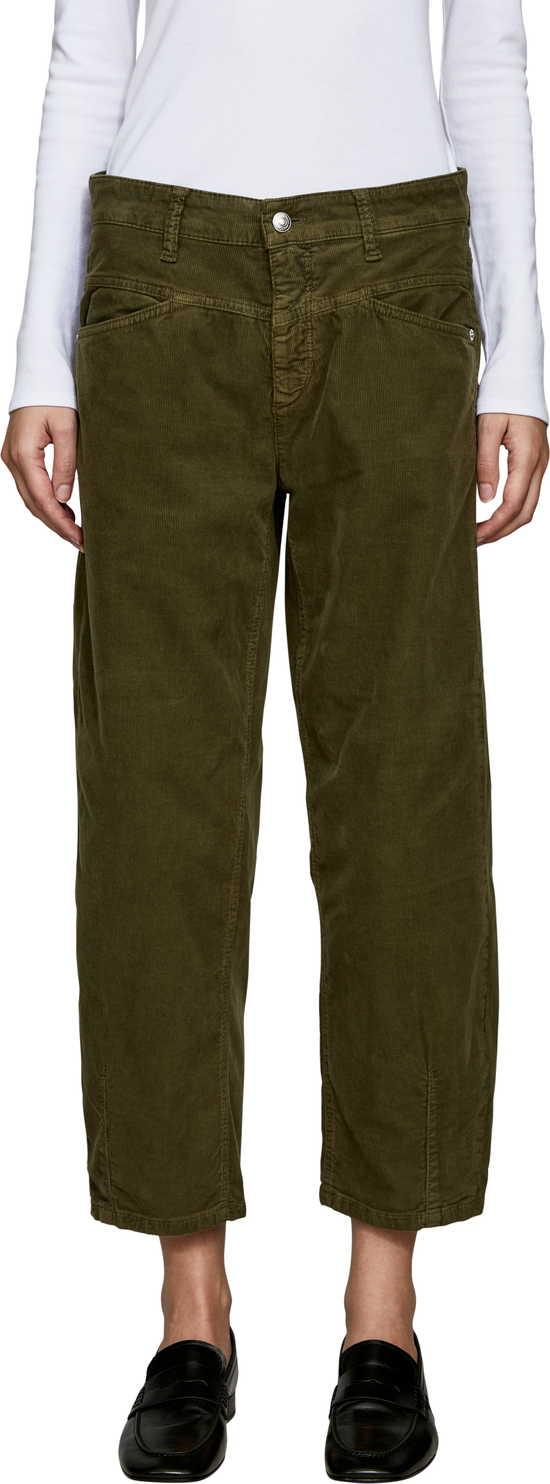 Cambio Cordhose 'Elin' Khaki, Frontansicht – UNGER.DE