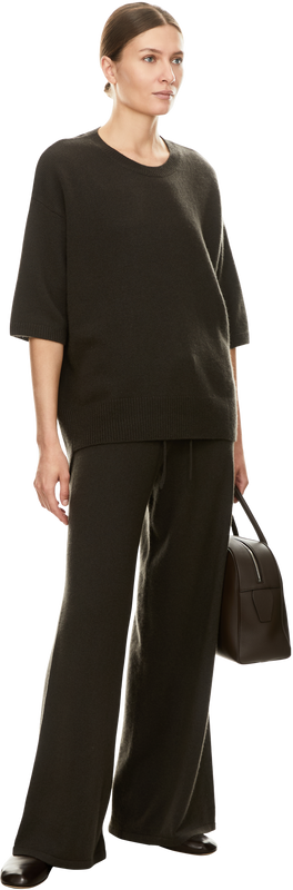 Kurzärmeliger Cashmere-Pullover 'Camille' Dark Fern