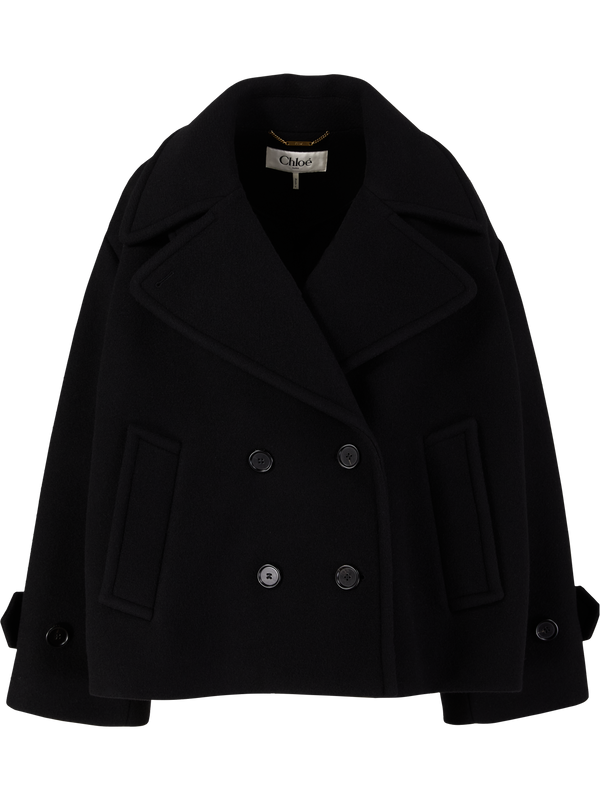 Oversized caban jacket black