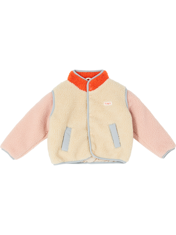 Jacke im Sherpa-Stil mit Color Block Design Multi