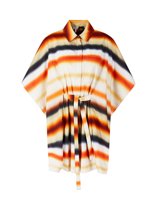 Kaftan Paula's Ibiza mit Streifenprint Orange/Multicolor