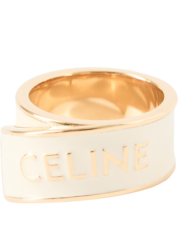 Ring mit Celine Paris-Prägung Crème/Gold