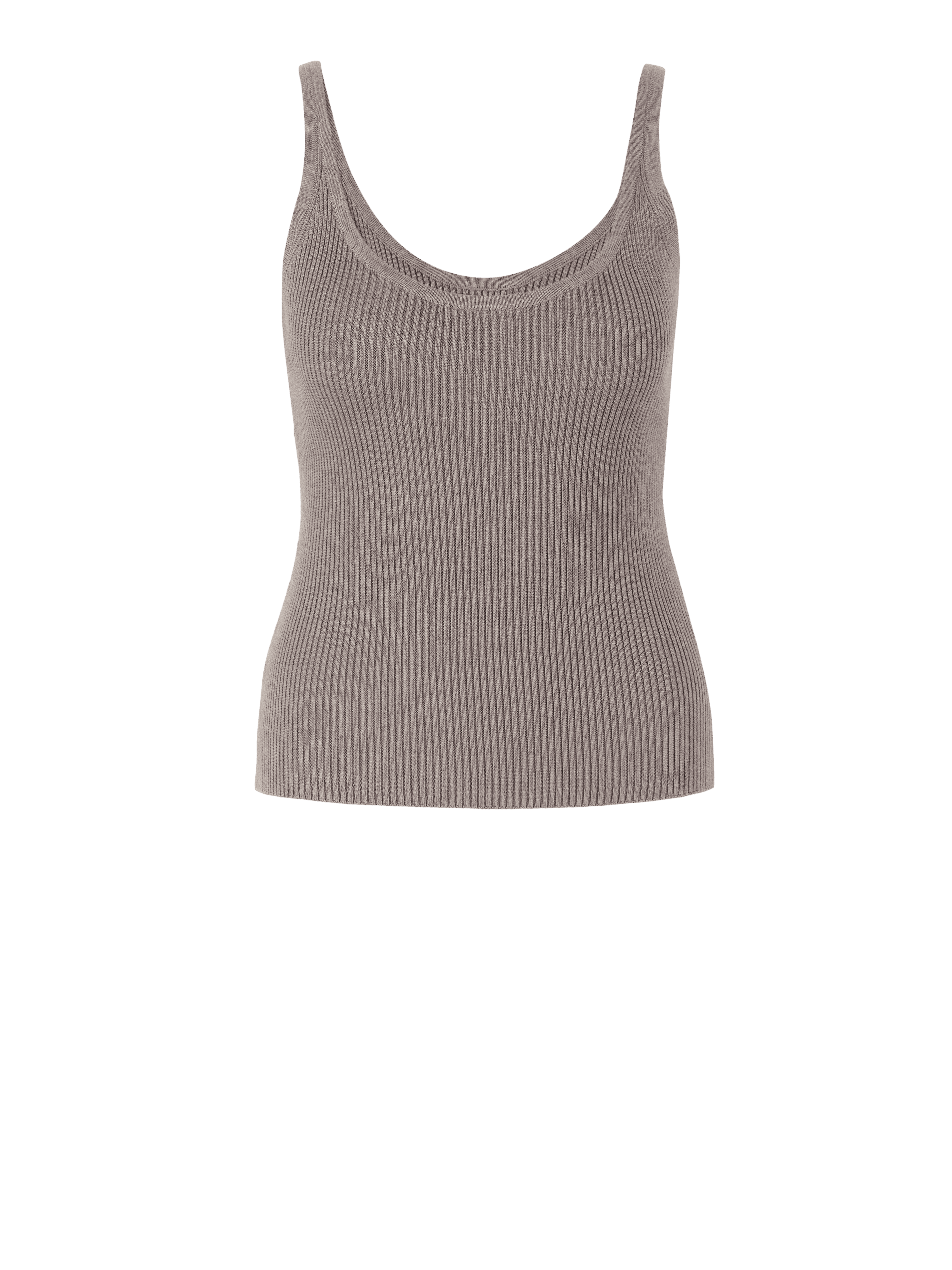 Silk cashmere tank top brown