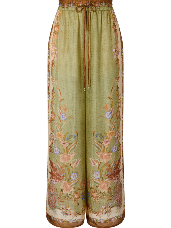 Floral silk trousers 'Indra' multi