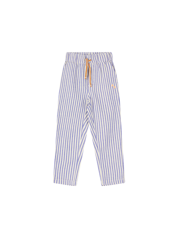 Gestreifte Stoffhose mit Logo-Print Blau