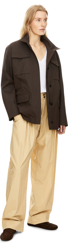Barrel-Fit Stoffhose 'Lindsay' Beige