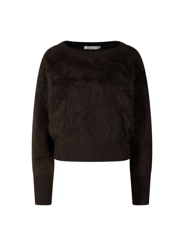 Gebürsteter Cashmere-Pullover 'Kenzie' Schokolade