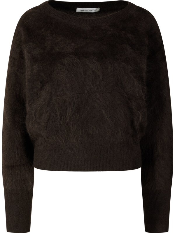 Gebürsteter Cashmere-Pullover 'Kenzie' Schokolade