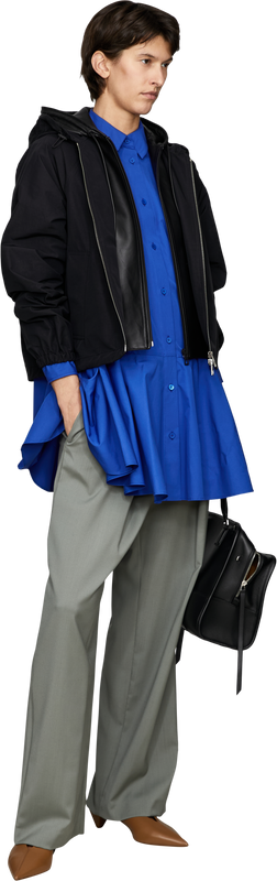 Jacke 'Hooded' mit Kapuze Schwarz