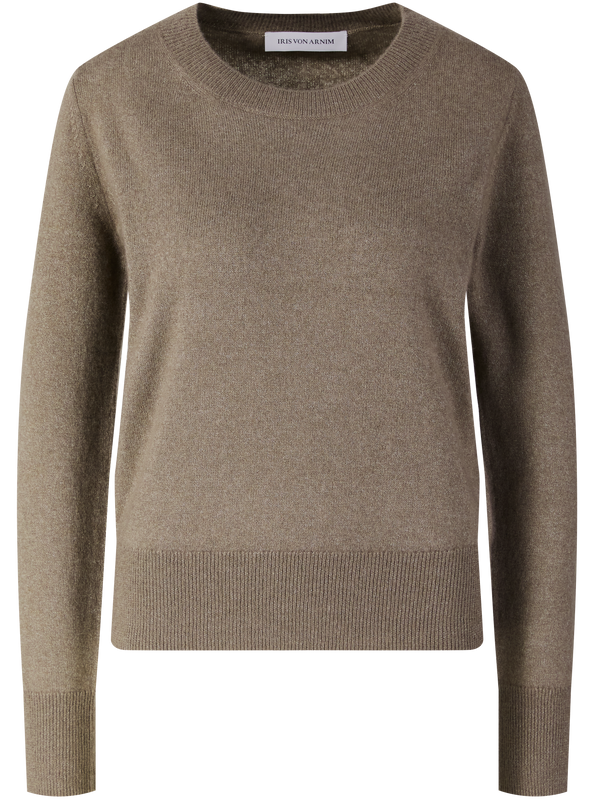 'Neris' Taupe Cashmere and Silk Jumper