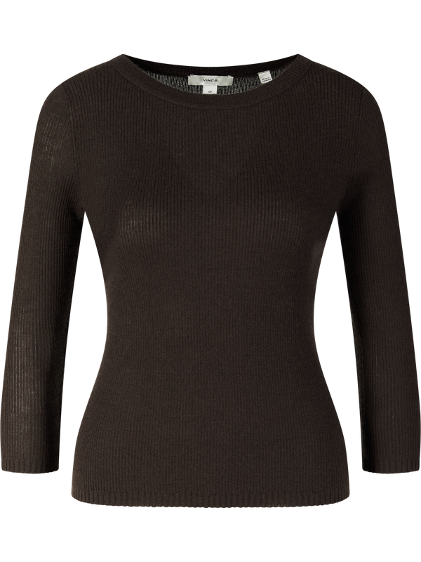 Longsleeve aus Cashmere Dunkelbraun