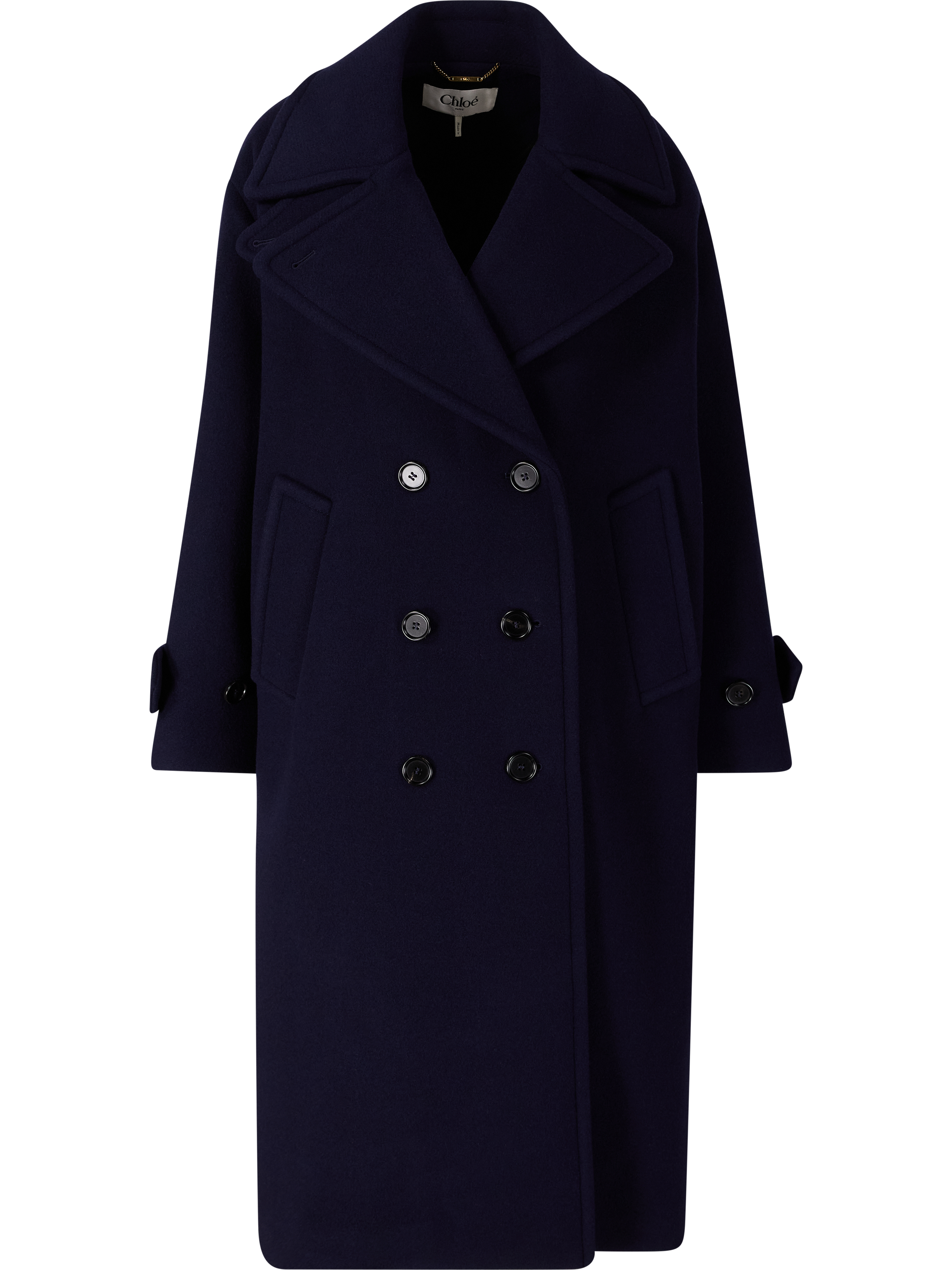 Oversized woollen coat navy blue