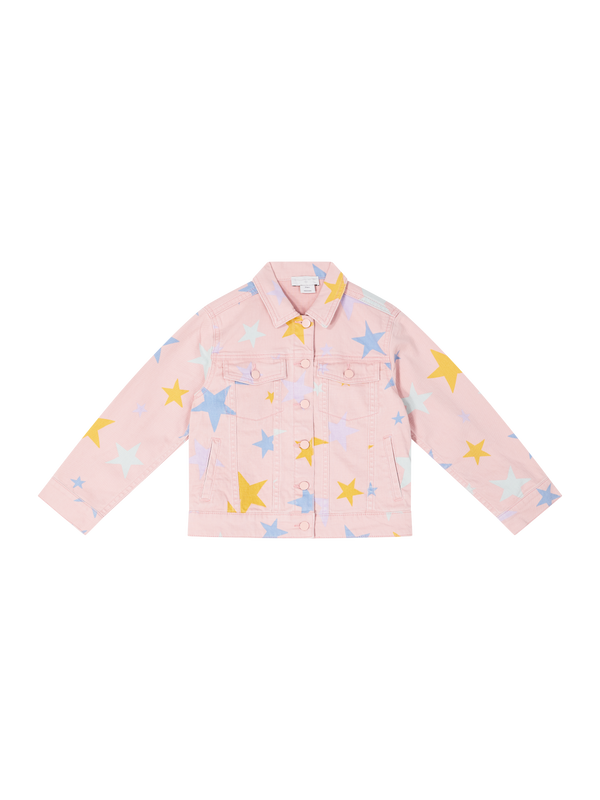 Printed denim jacket rose