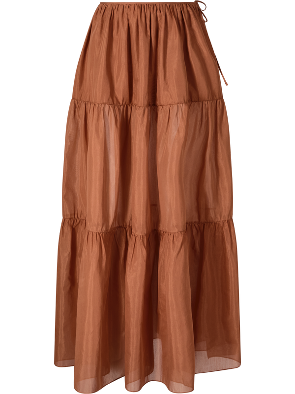 'June' brown maxi skirt