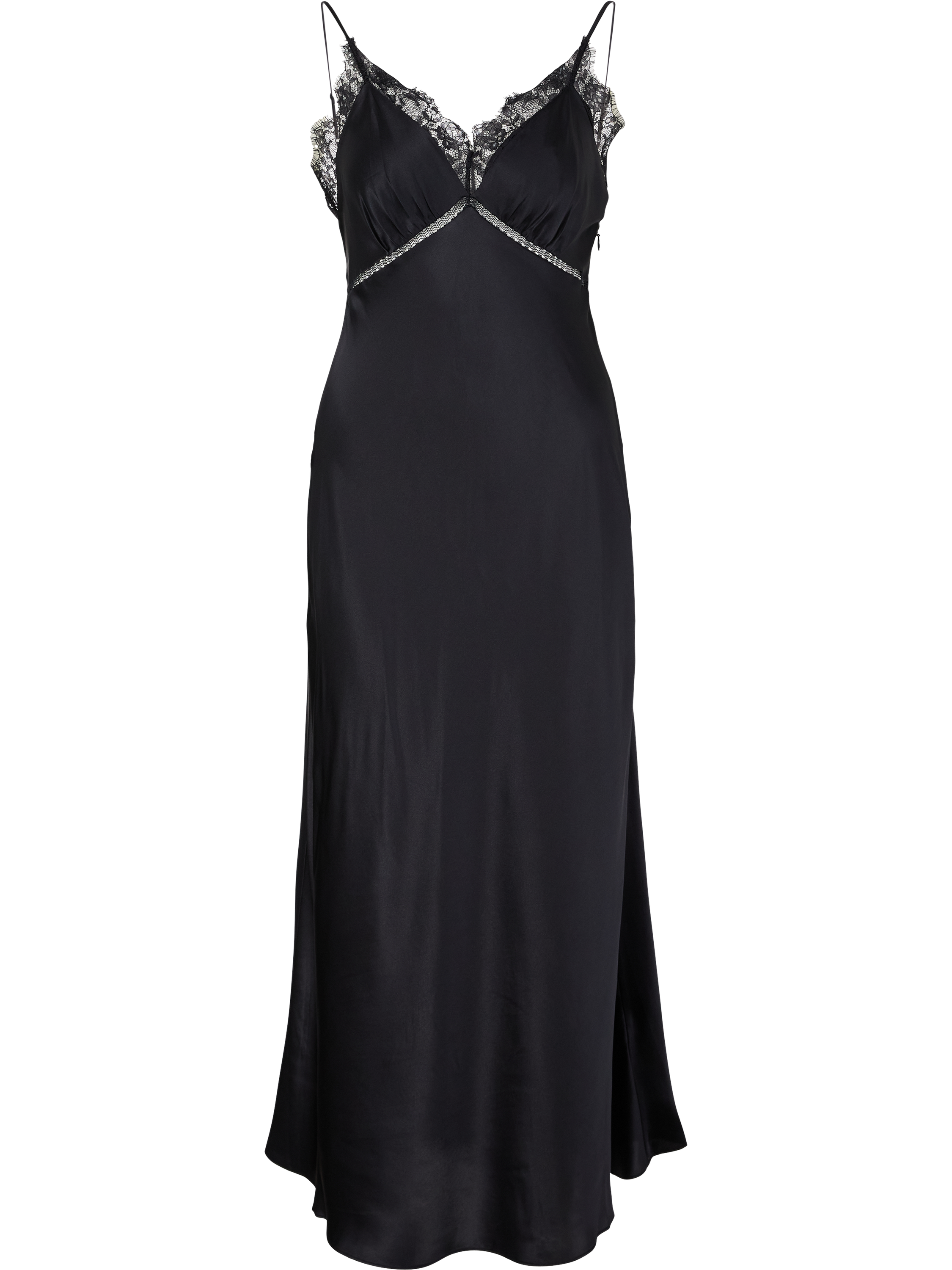 Frame 'Lace Slip' silk dress, black, Product view – UNGER.DE