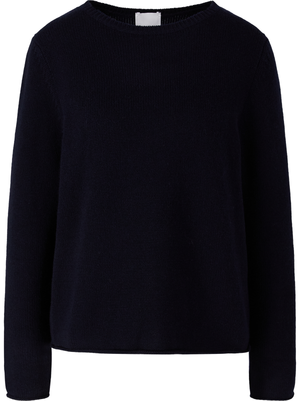 Cashmere-Pullover mit Rundhalsausschnitt Marineblau