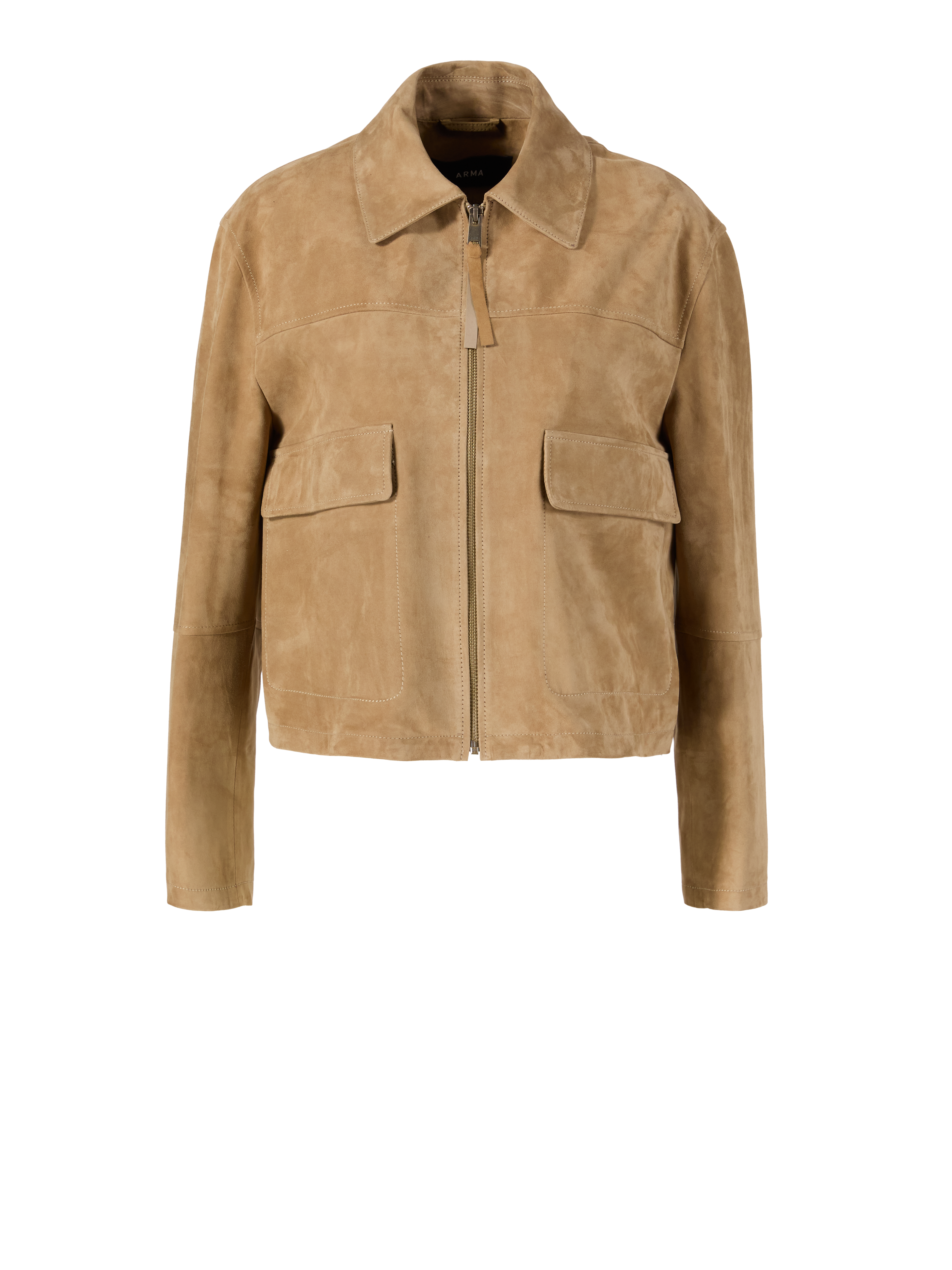 Velourslederjacke 'Arda' Beige