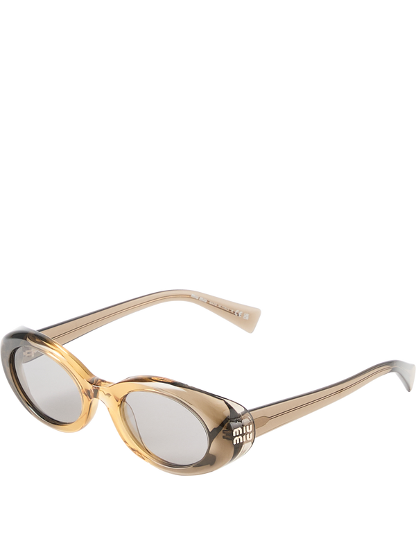 Ovale Sonnenbrille Beige/Grau