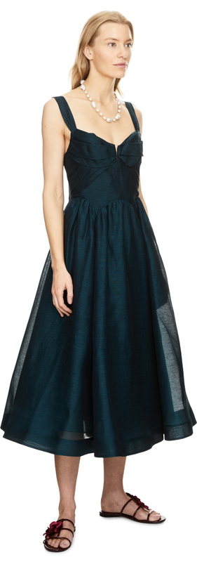 Linen-silk dress 'Rebellion Drape' Indigo