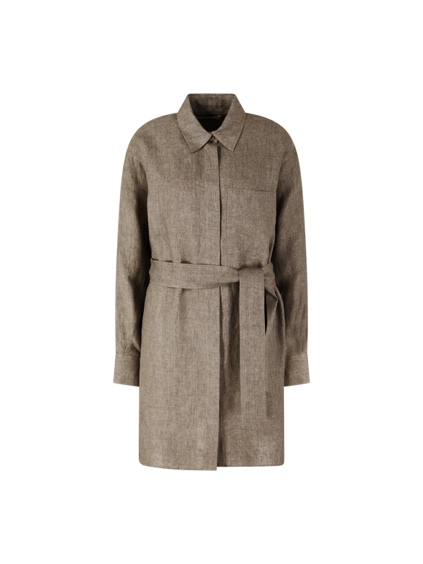 Blusenkleid 'Samos' aus Leinen Taupe