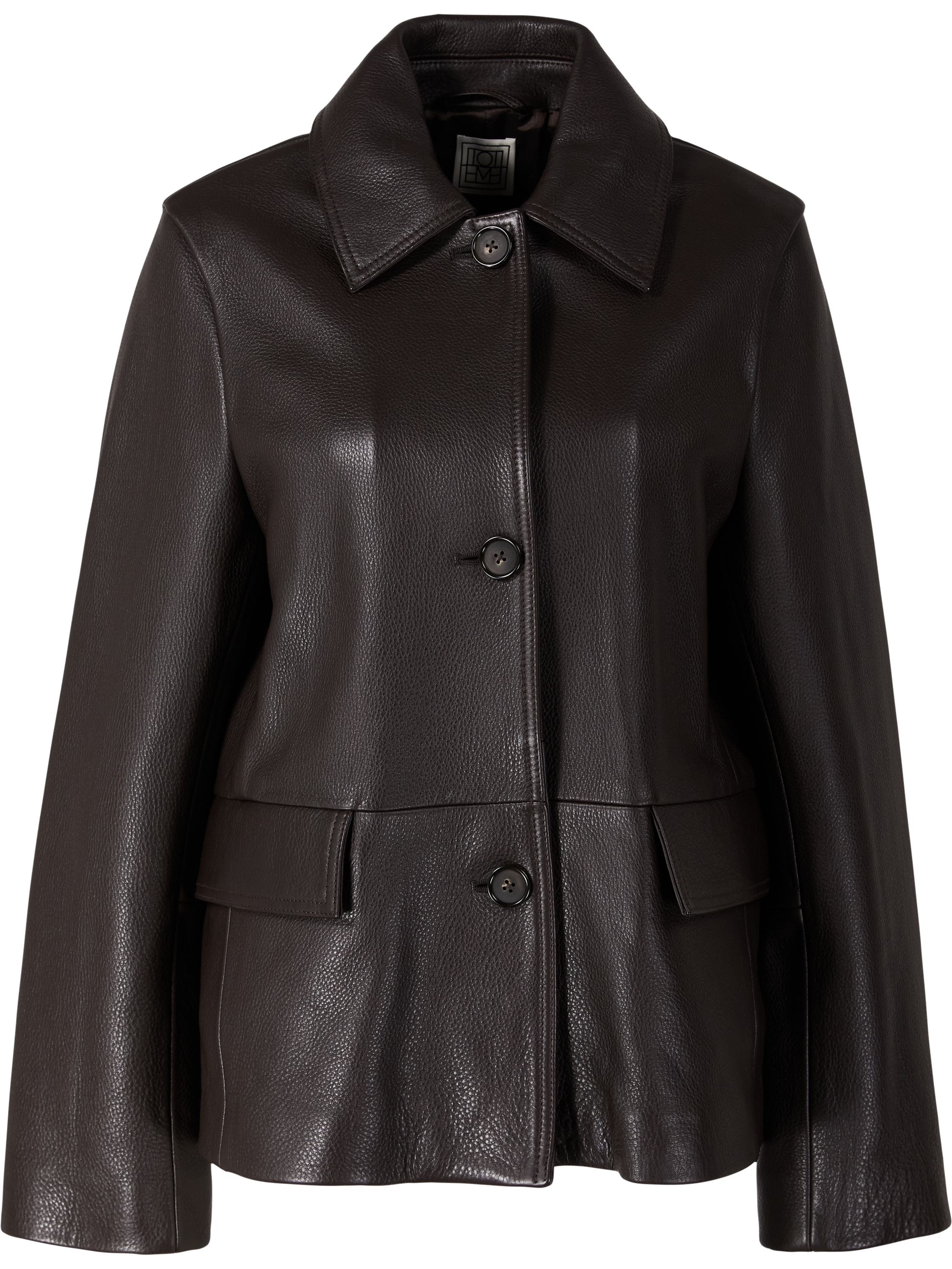 Lederjacke 'Grained' aus genarbtem Leder Dunkelbraun
